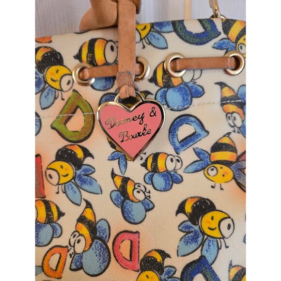 Dooney & Bourke Vintage Bumble Bee Print Convertible Tote Bag & Crossbody Purse - Picture 4 of 16